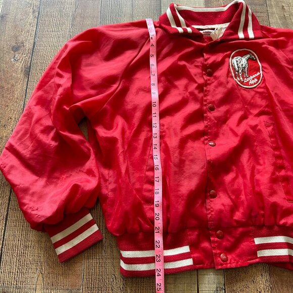 Vintage Admiral Sportswear Red Leopard App Embroidered Jacket Button Closure - Picture 10 of 12